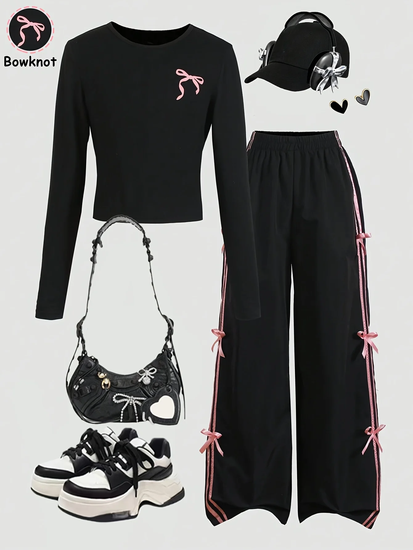 Detail 1 of Girls Butterfly Print Side Detail Sweatshirt Pants 2-Piece Set Spring Summer by LUNORIANA