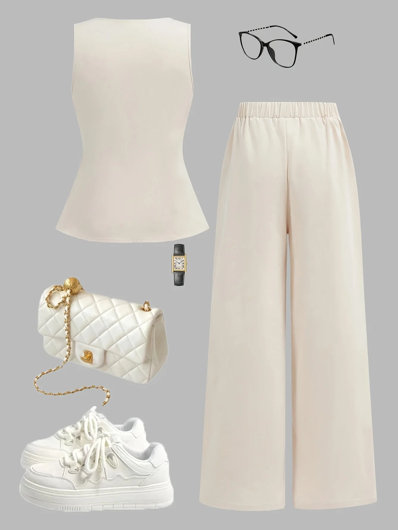 Detail 2 of Girls Bow Split Hem Vest Wide Leg Pants 2-Piece Set Spring Summer by LUNORIANA