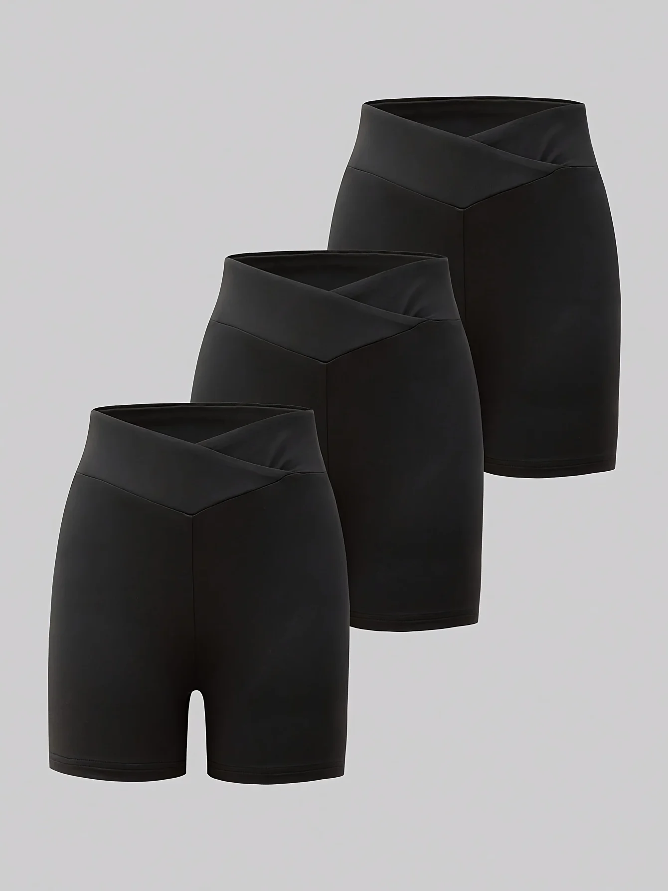 Detail 1 of Girls Cross Waist Solid Biker Shorts Spring Summer - SPUID 9868621786 by LUNORIANA