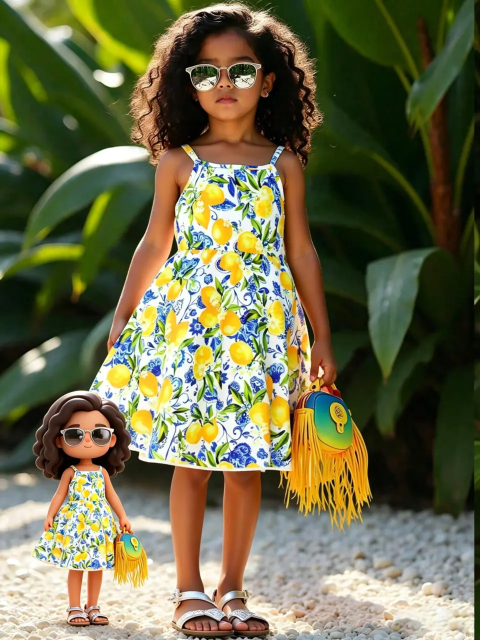 Girls Floral Print Cami Dress, Spring Summer Casual Outfit