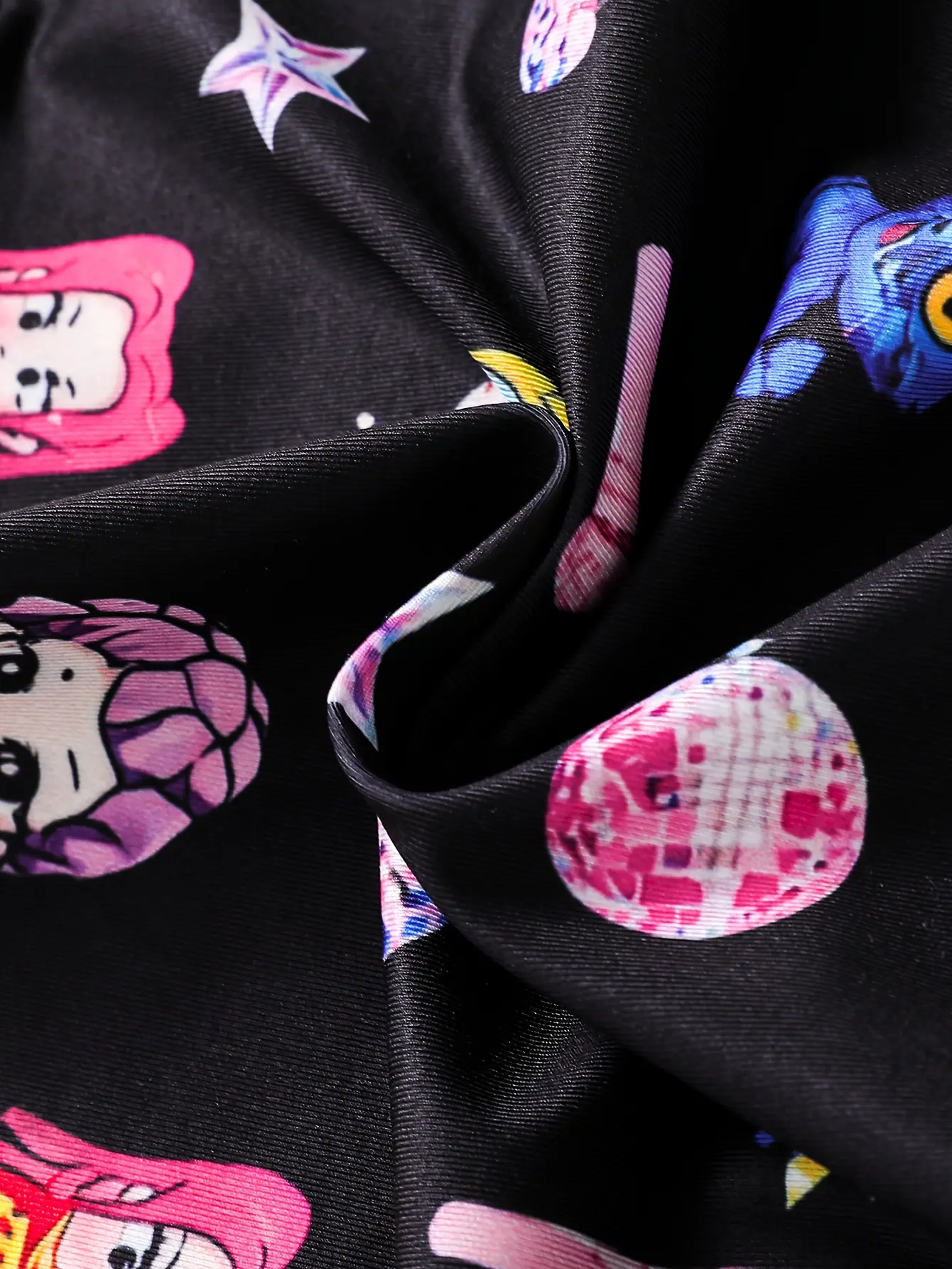 Detail view of Girls Graphic Flutter Sleeve Two-Piece Swimsuit, Stretch Swim Set by LUNORIANA