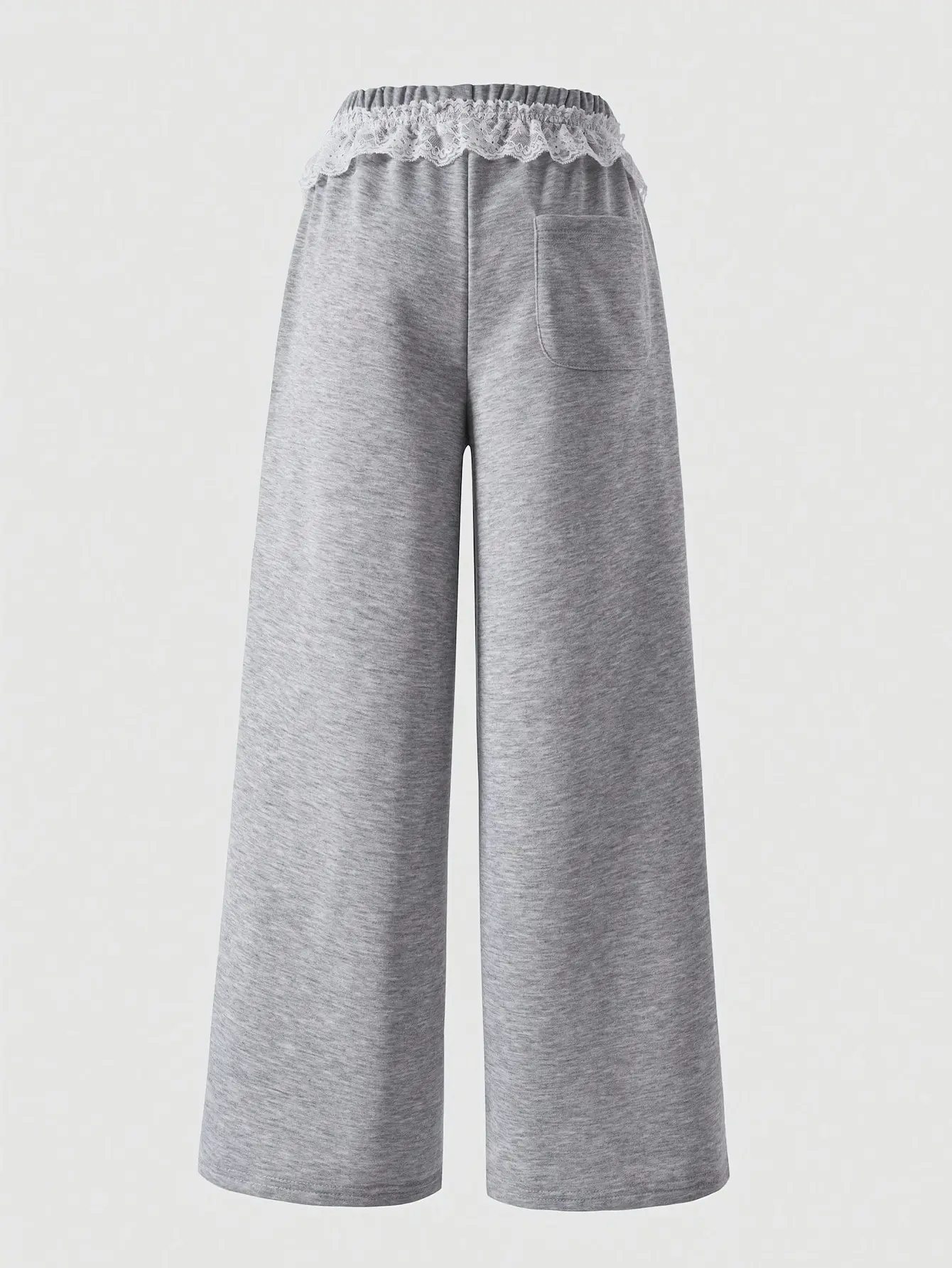 Detail view of Girls Fitted T-Shirt and Sweatpants 2-Piece Set with Bow Detail by LUNORIANA