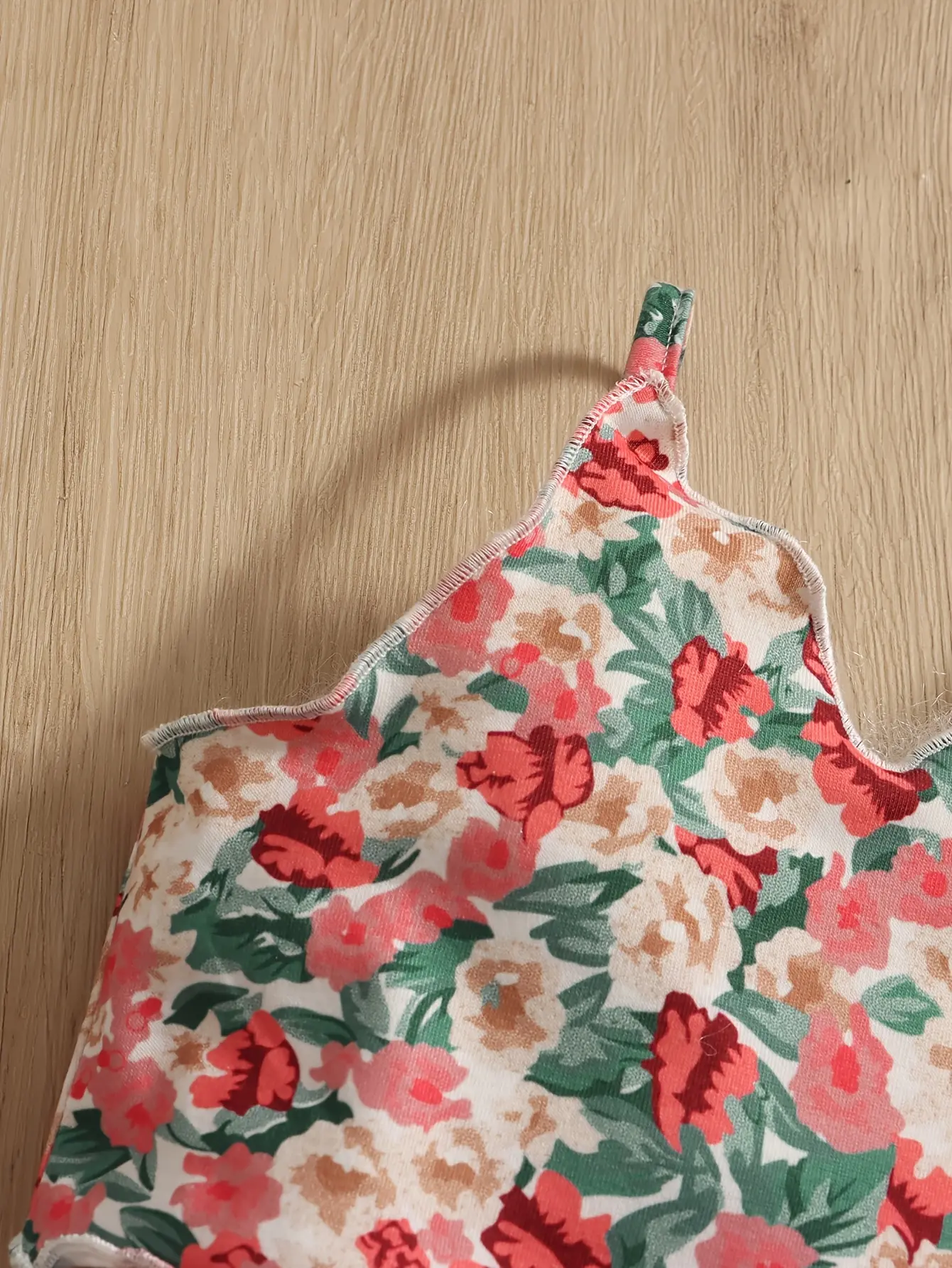 Detail view of Girls Floral Print Cami Top and Shorts 2-Piece Set by LUNORIANA