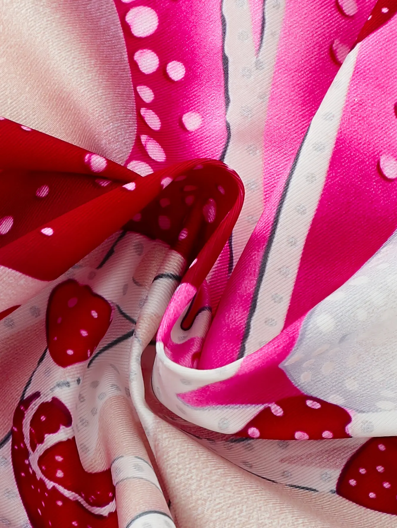 Detail view of Girls Heart Print Sleeveless Unitard, Stretch Gymnastics Outfit by LUNORIANA