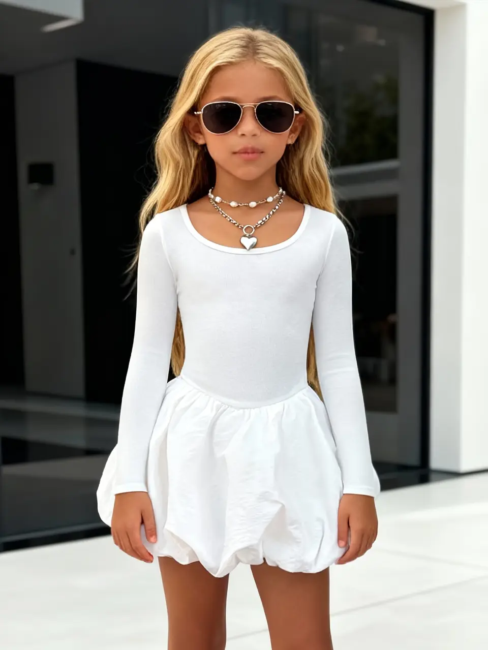 Girls Y2K Fitted Top Puff Skirt Dress by LUNORIANA