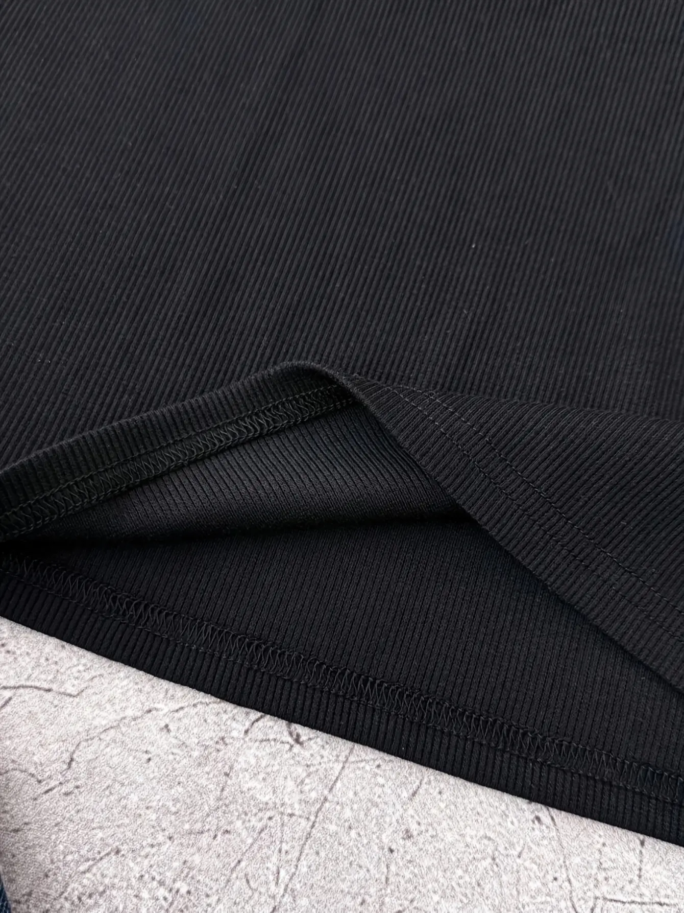 Detail view of Girls Black Polo Collar Dress, Simple Spring Summer Casual Outfit by LUNORIANA