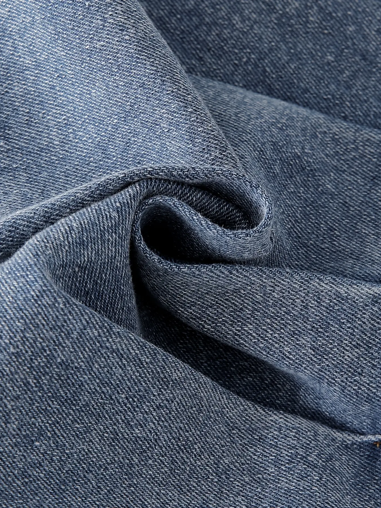 Detail view of Girls Denim Cami Top and Pleated Skirt Set by LUNORIANA