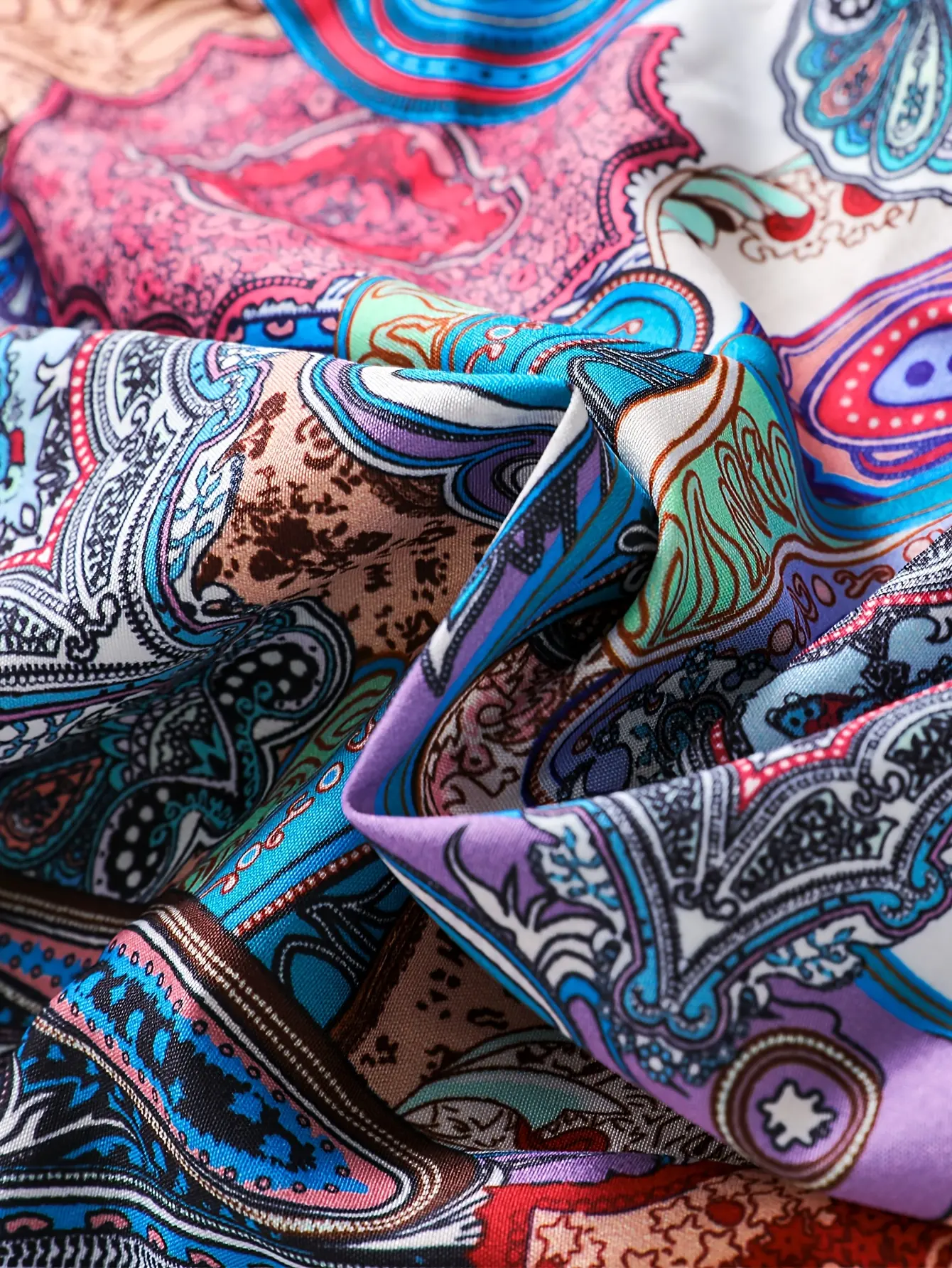 Detail 6 of Girls Puff Sleeve Patchwork Print Dress by LUNORIANA