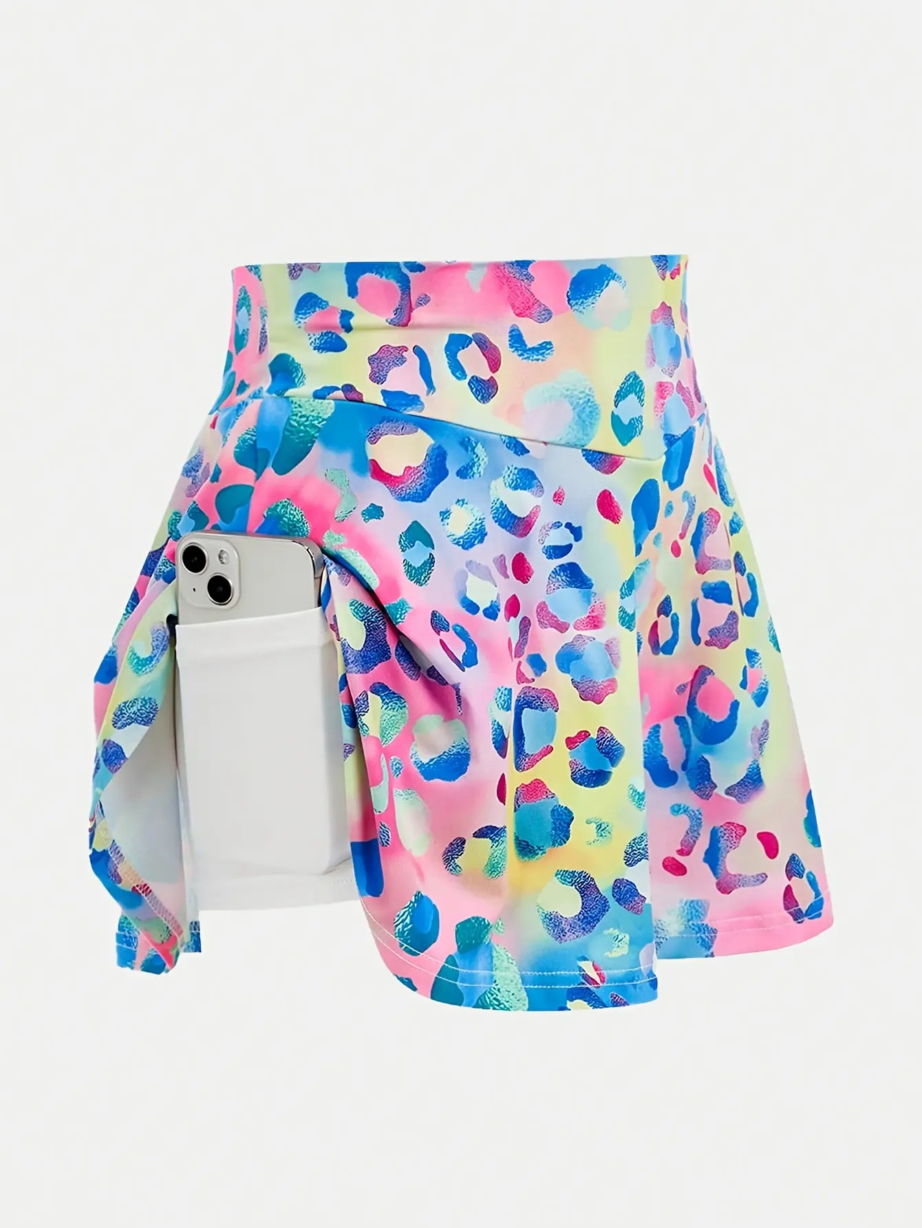 Detail view 1 of Girls Colorful Polka Dot Stretch Sport Skort by LUNORIANA