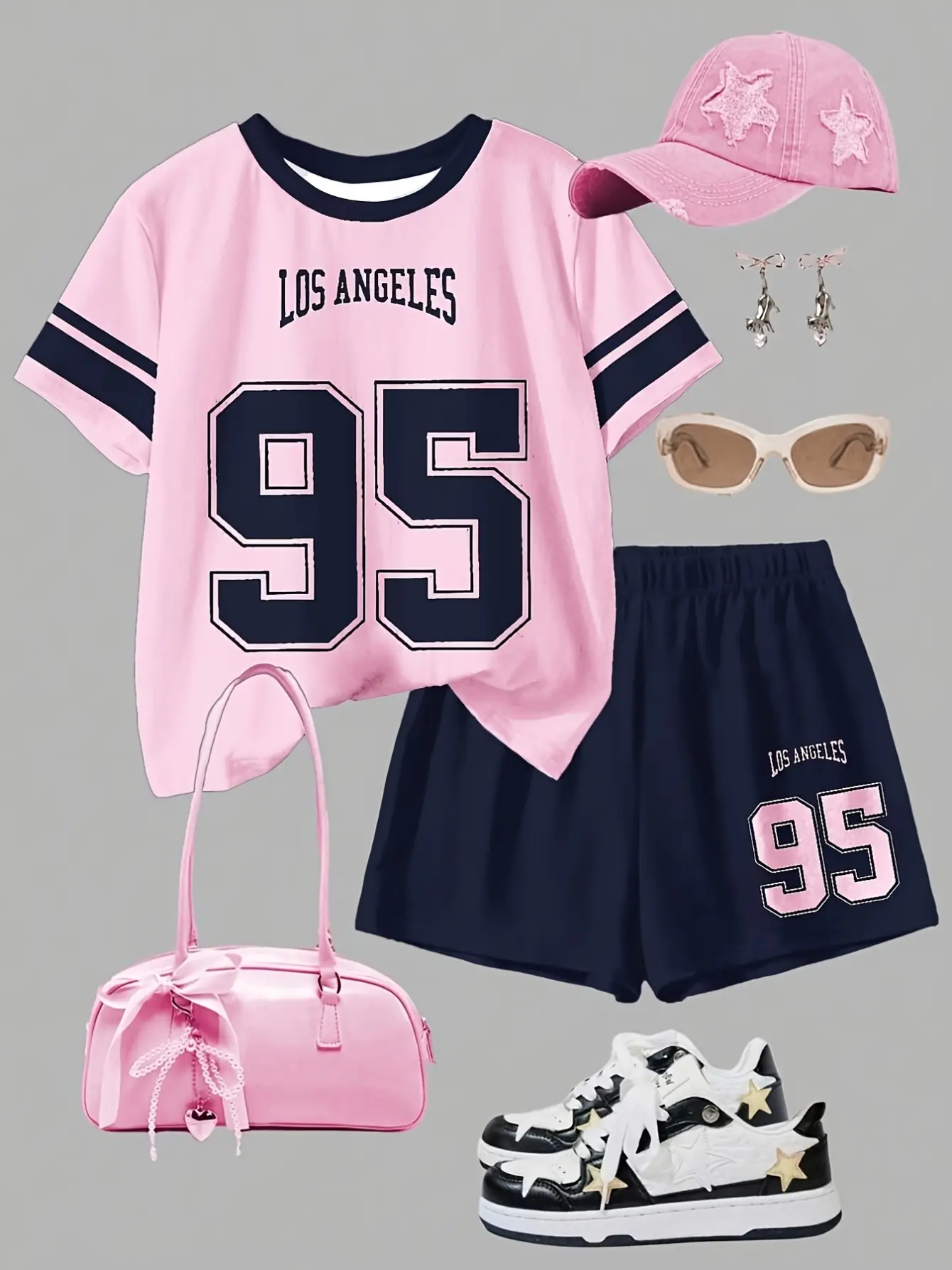 Girls Number Print T-Shirt and Shorts Set gallery view