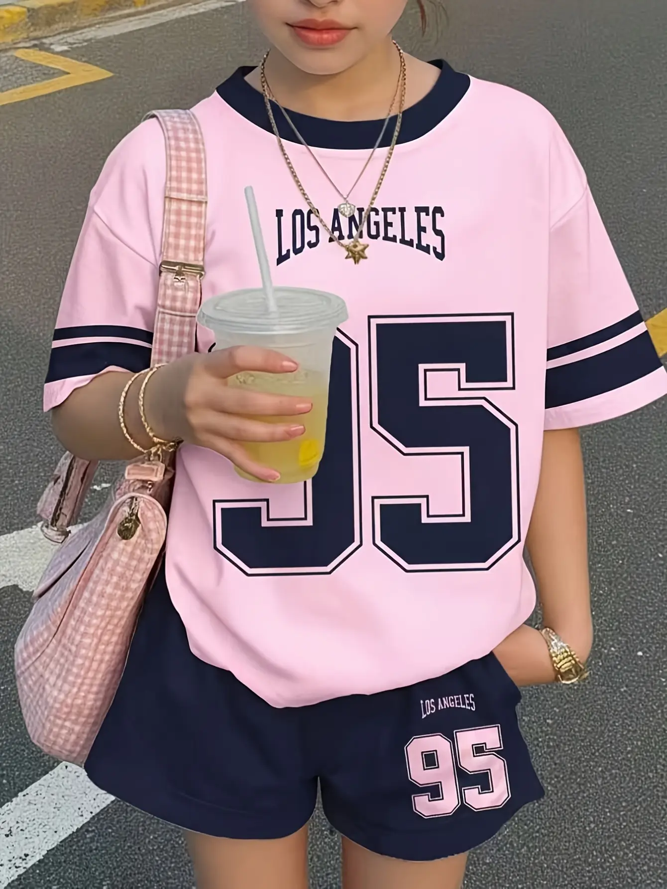 Girls Number Print T-Shirt and Shorts Set by LUNORIANA