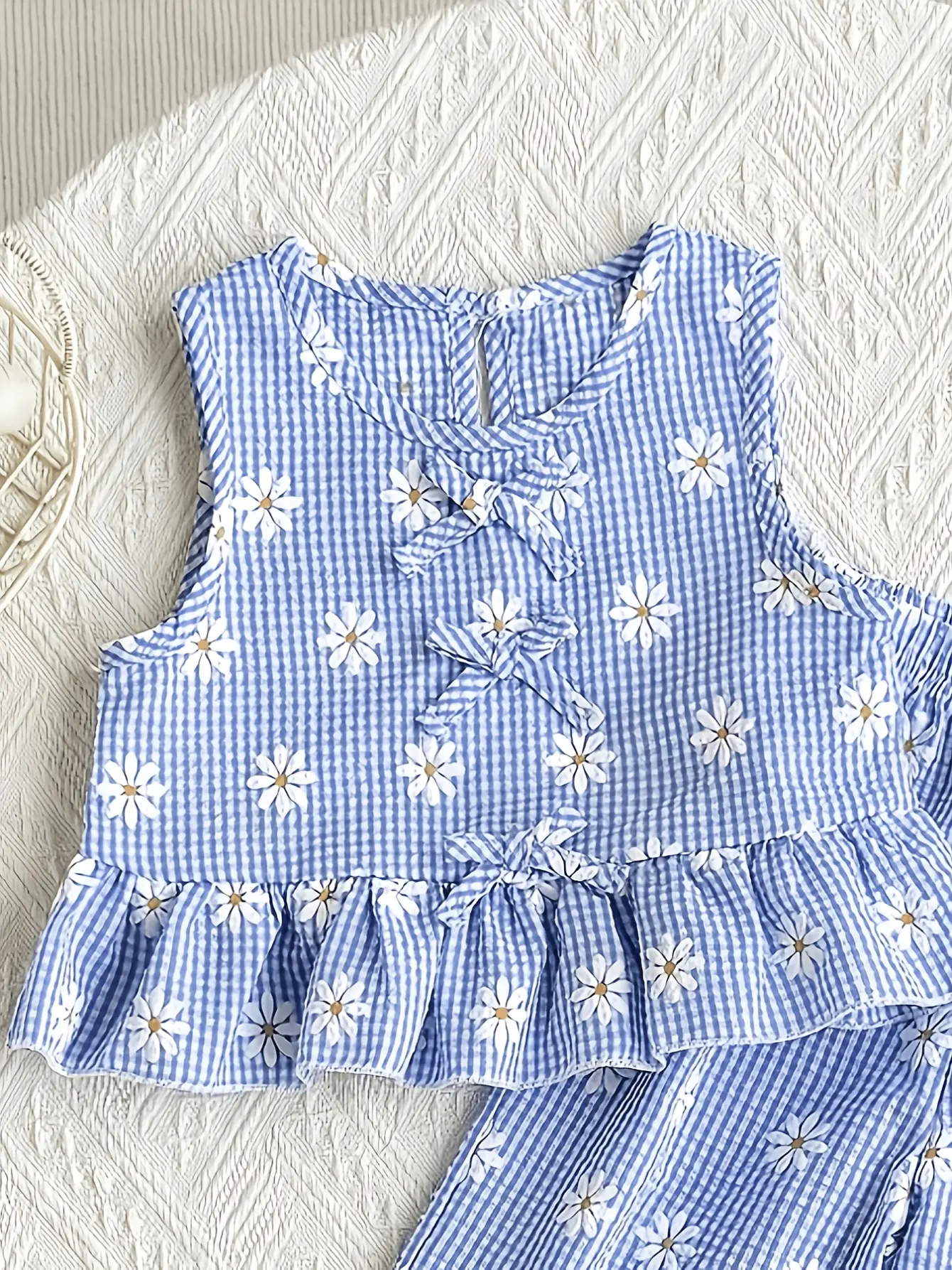 Girls Daisy Plaid Tank Top and Pants Set gallery view