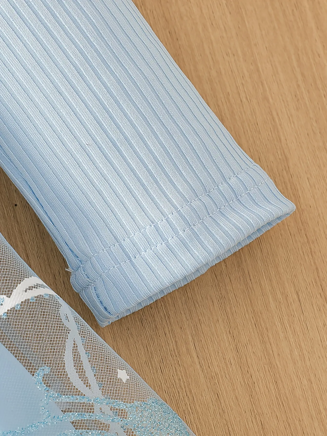 Detail 5 of Girls Puff Sleeve Printed Tulle Dress by LUNORIANA