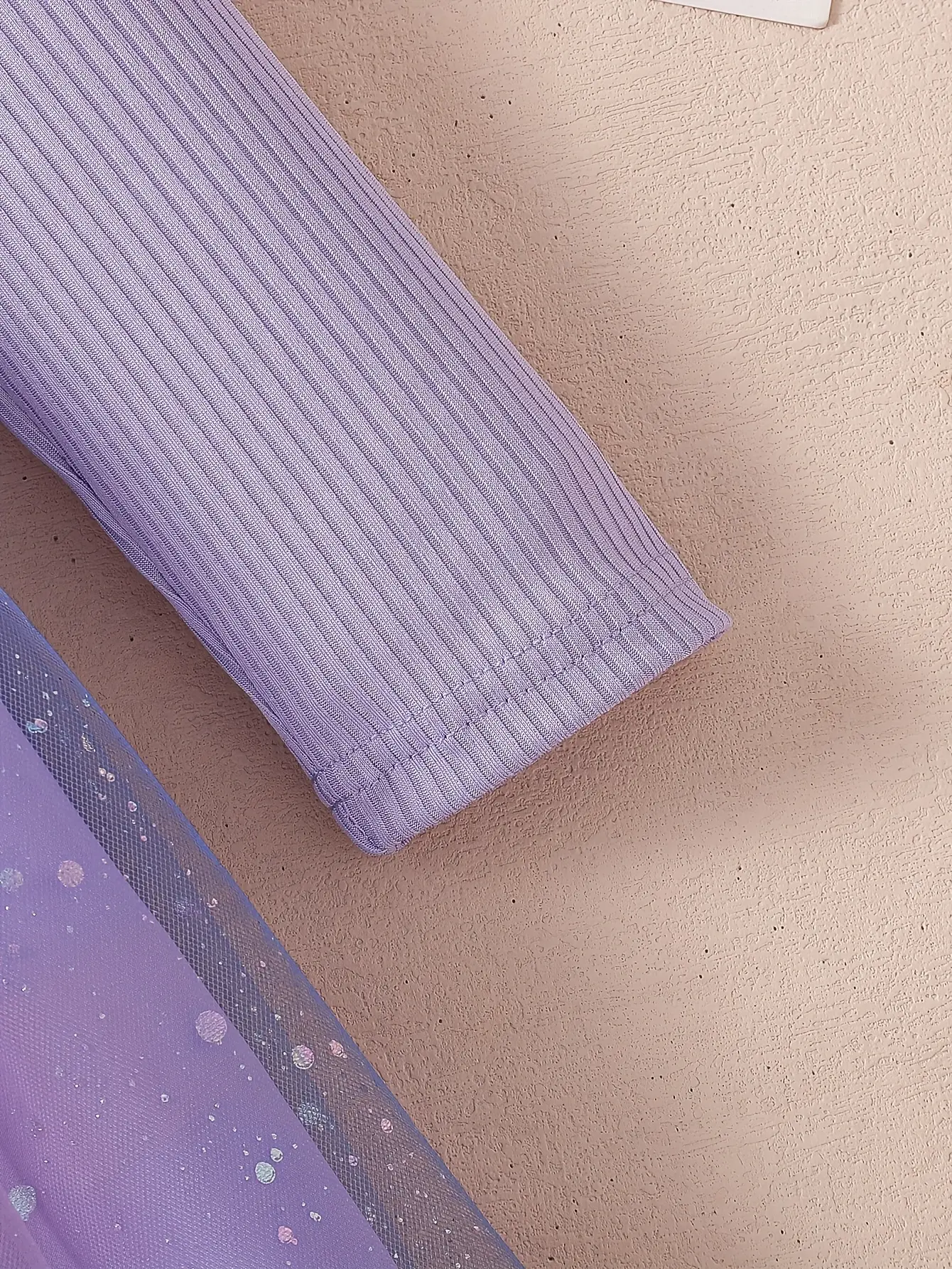 Detail 3 of Girls Double Bow Long Sleeve Tulle Dress by LUNORIANA