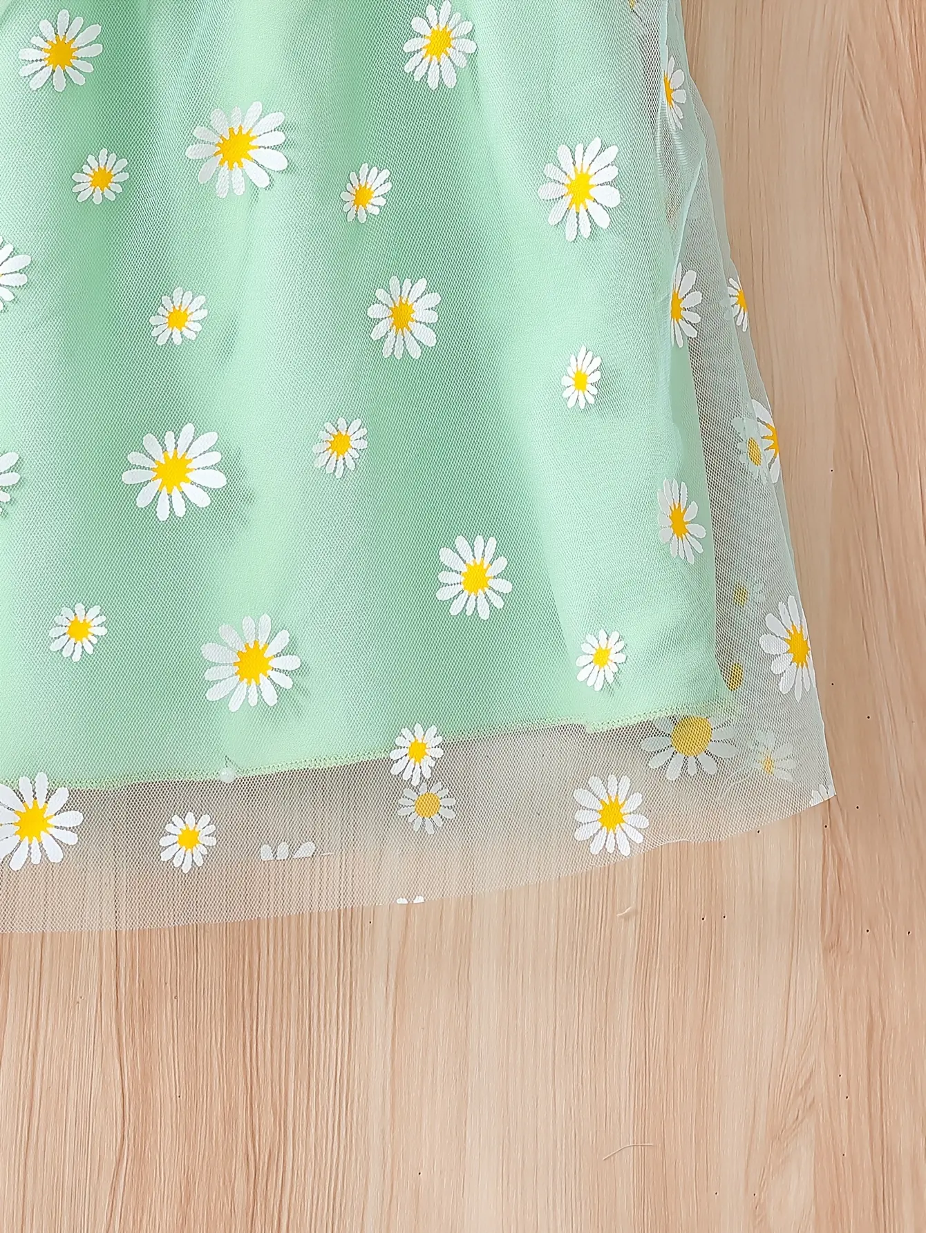 Detail 5 of Girls Daisy Tulle Cami Summer Dress by LUNORIANA