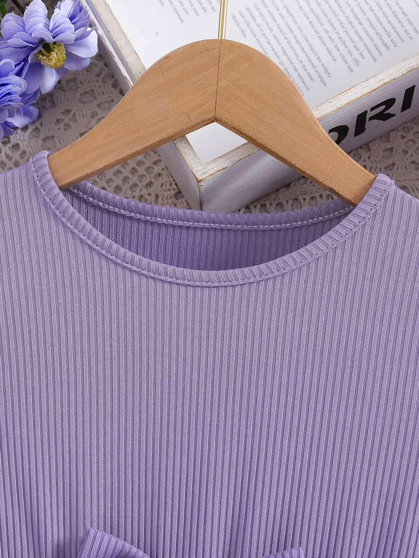 Detail 2 of Girls Unicorn Ribbed Tulle Dress for Holiday Outfits by LUNORIANA