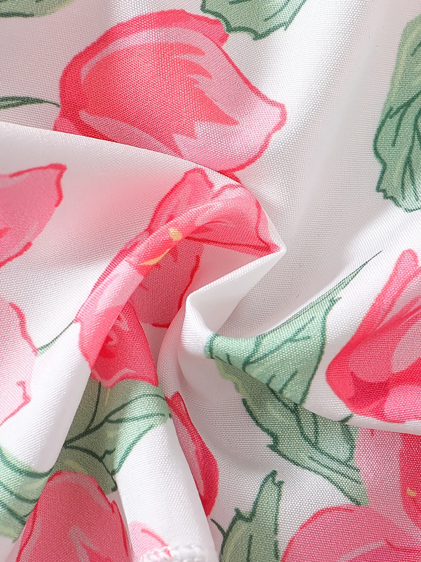 Detail 4 of Girls Floral Sleeveless Bow Strap Summer Dress by LUNORIANA