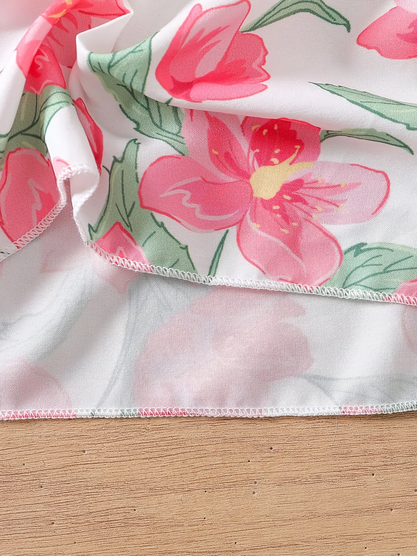Detail 6 of Girls Floral Sleeveless Bow Strap Summer Dress by LUNORIANA