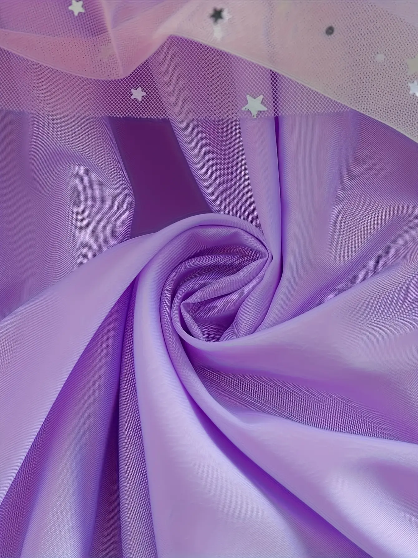 Girls Long Sleeve Star Sequin Tulle Dress gallery view