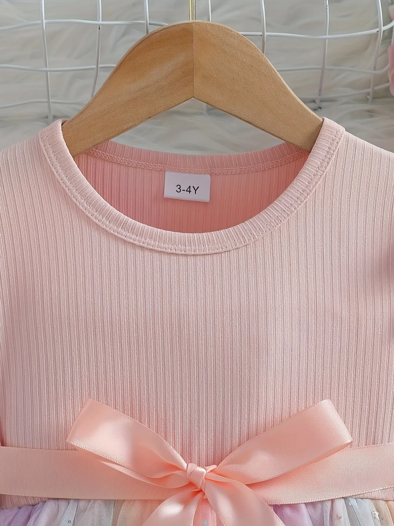 Girls Long Sleeve Star Sequin Tulle Dress gallery view