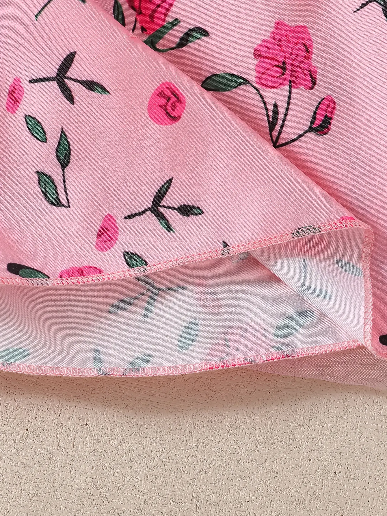 Detail 6 of Girls Pink Floral Ribbed Tulle Dress - SPUID 1614074440 by LUNORIANA