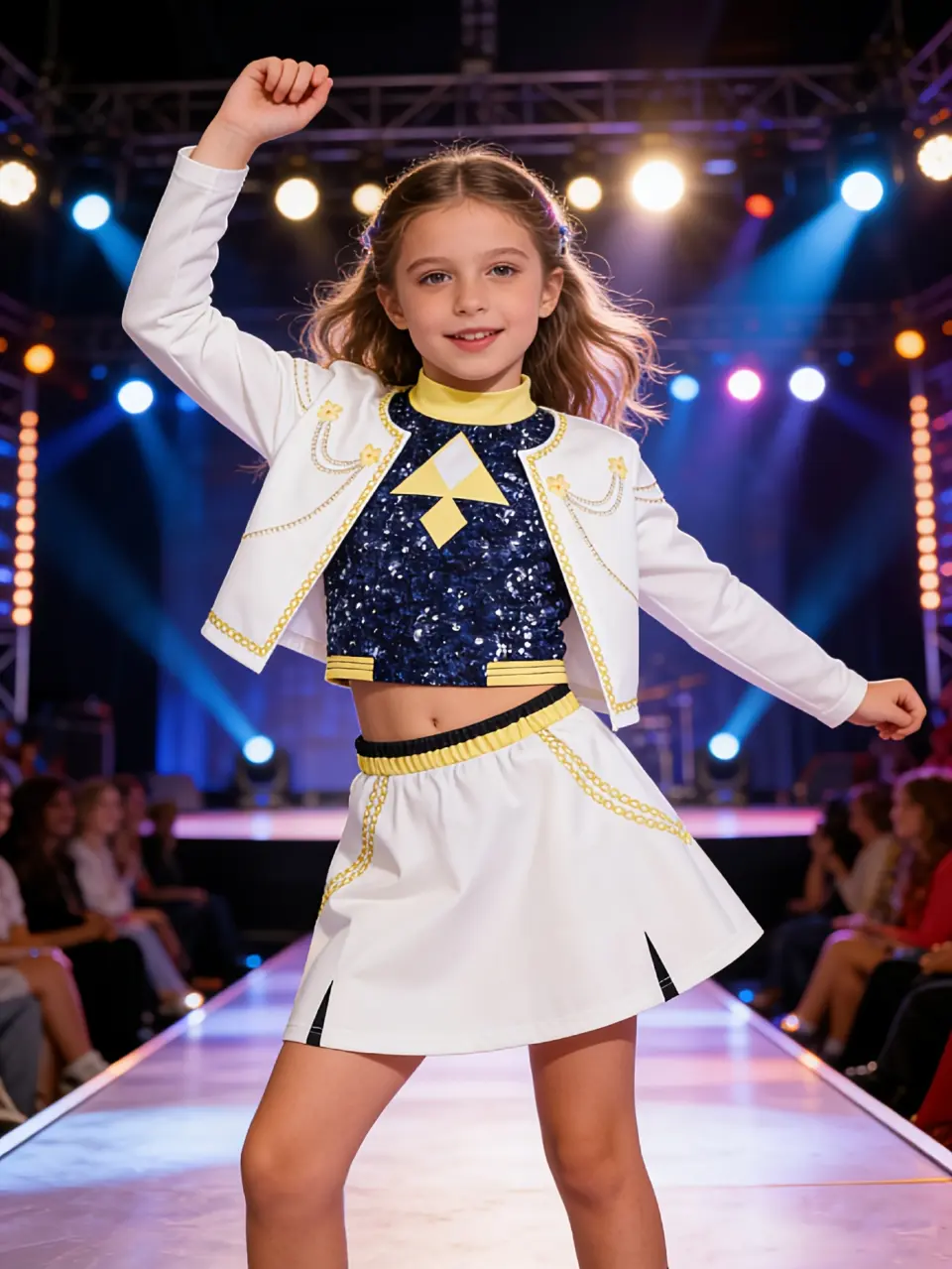 Girls Metallic Star Jacket Skirt and Tank Set by LUNORIANA