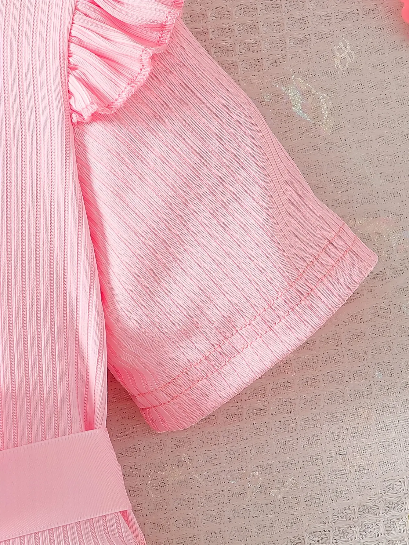 Detail 10 of Girls Short Sleeve Star Sequin Tulle Dress by LUNORIANA