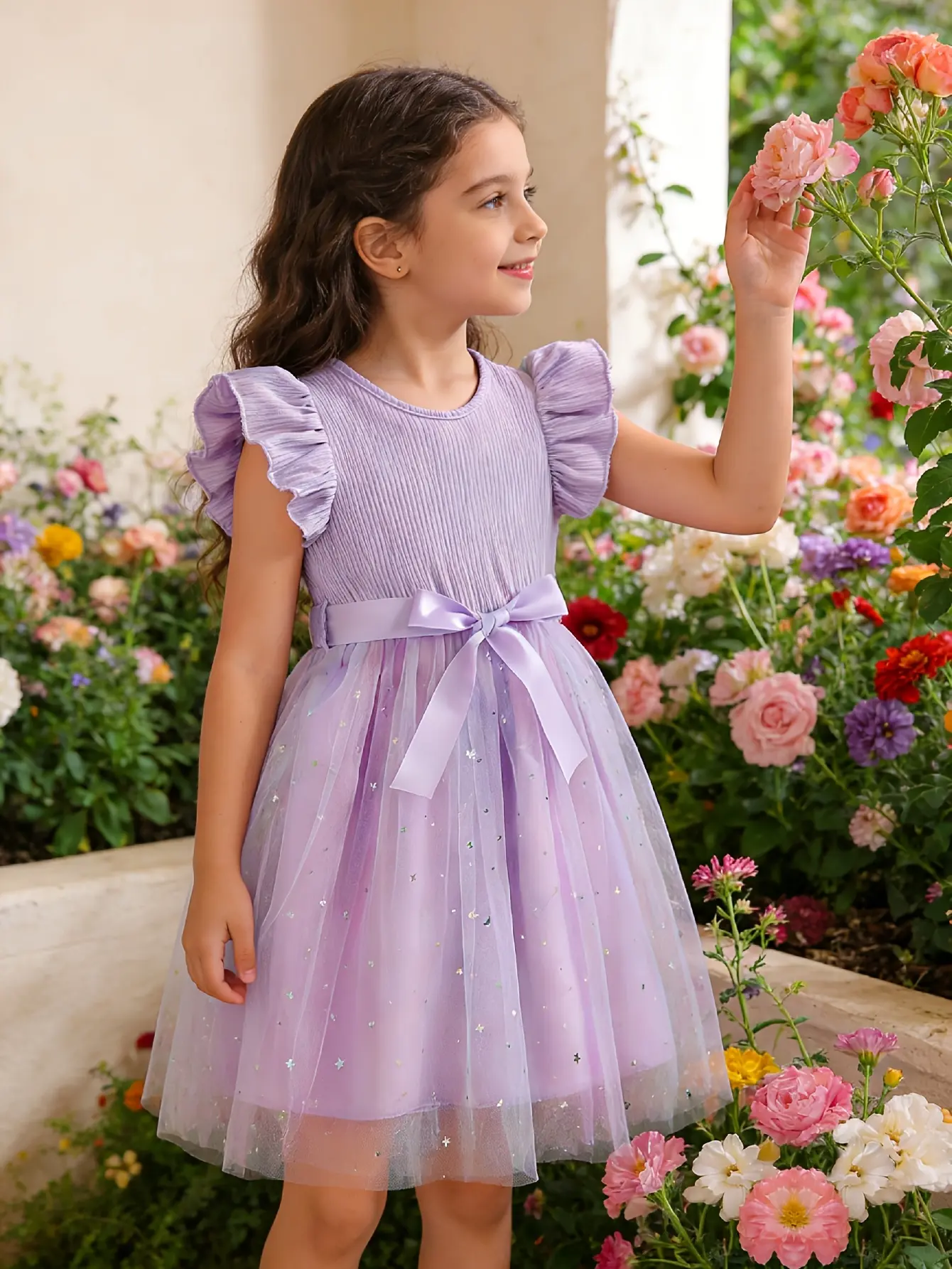 Detail 18 of Girls Star Moon Gradient Tulle Dress by LUNORIANA