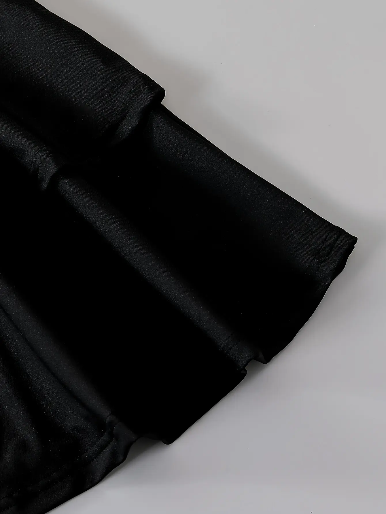 Detail view 5 of Girls Solid Black Long Dress, Stretch Casual Active Outfit by LUNORIANA
