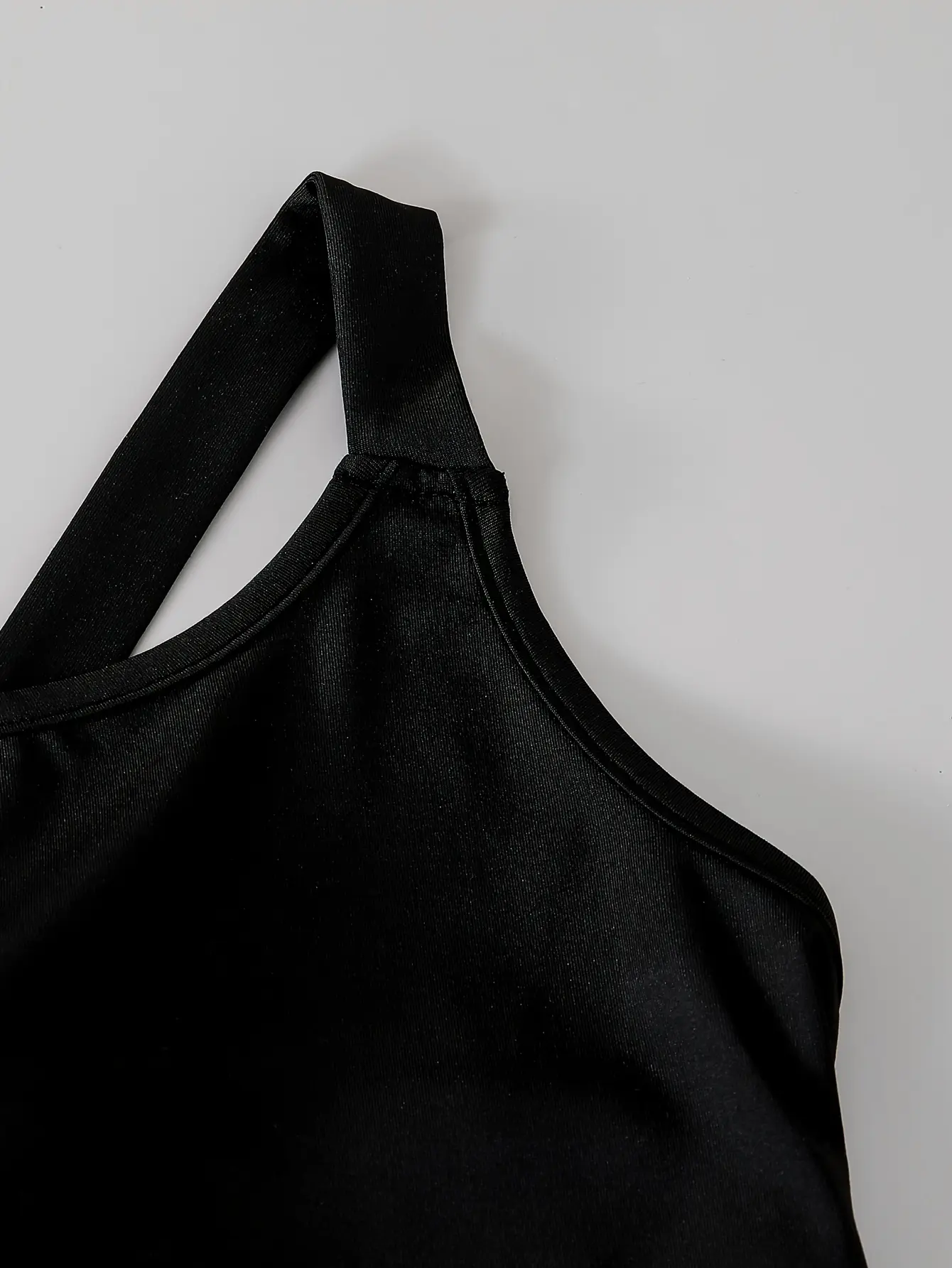 Detail view 4 of Girls Solid Black Long Dress, Stretch Casual Active Outfit by LUNORIANA