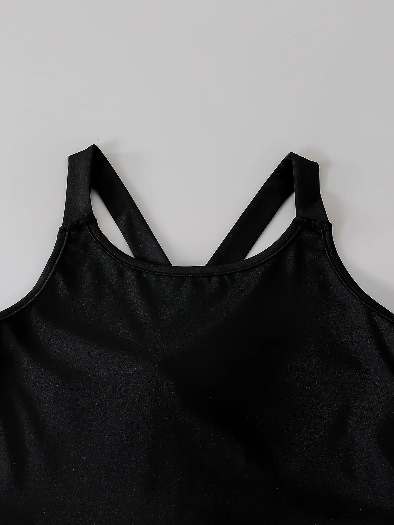 Detail view 3 of Girls Solid Black Long Dress, Stretch Casual Active Outfit by LUNORIANA