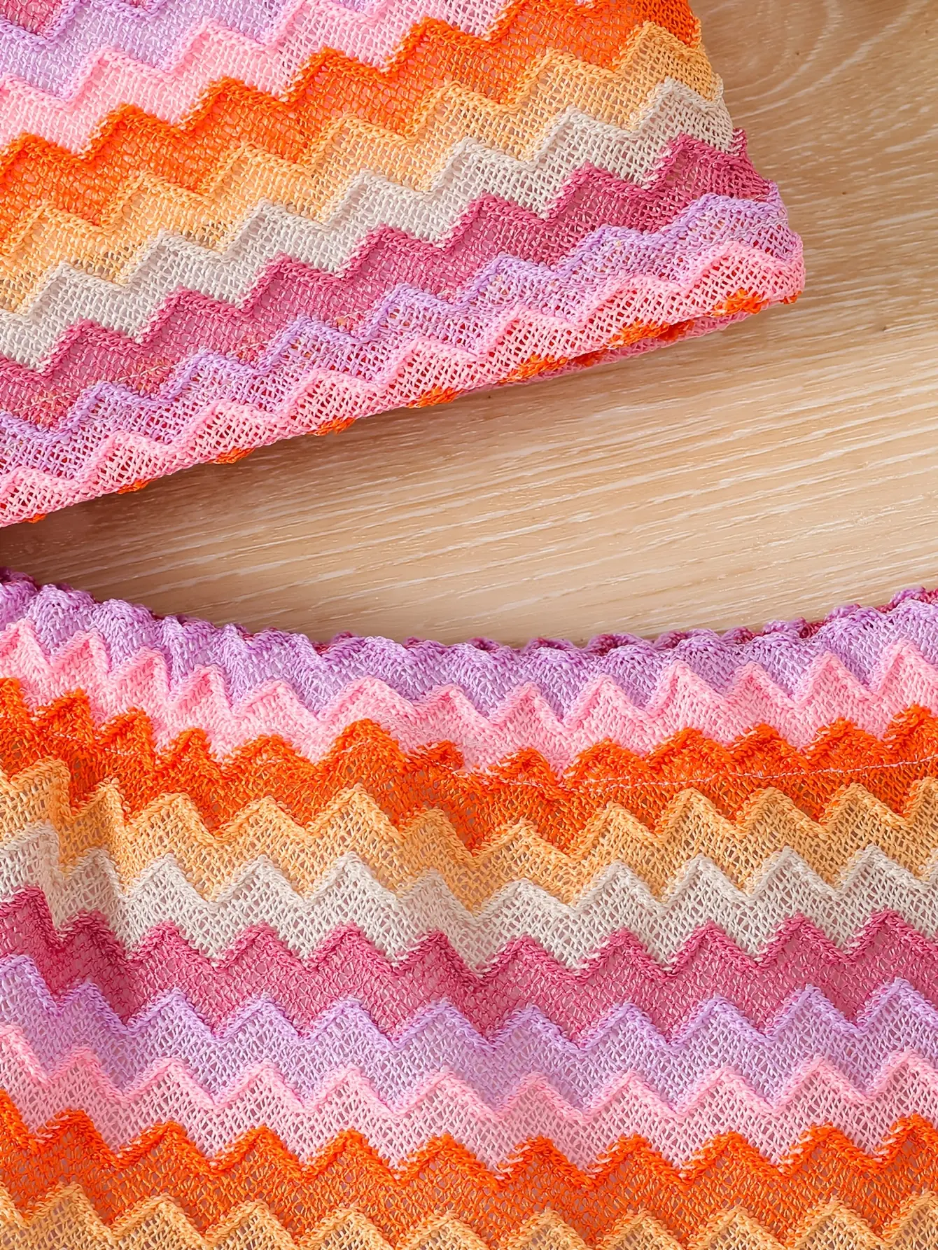 Detail 4 of Girls Striped Cami Top and Skirt Set with Floral Accents by LUNORIANA