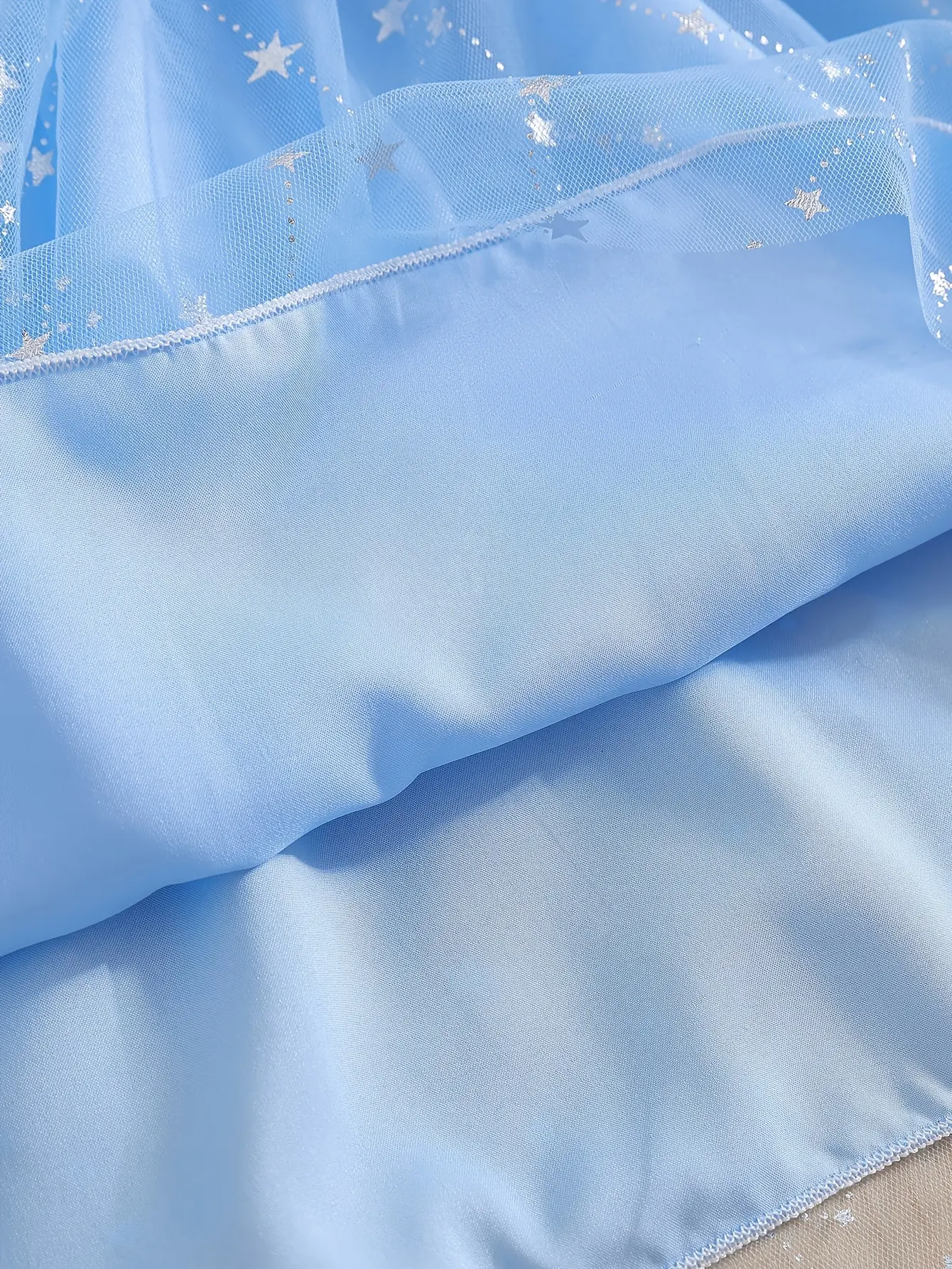Detail 6 of Girls Long Sleeve Star Sequin Tulle Dress by LUNORIANA