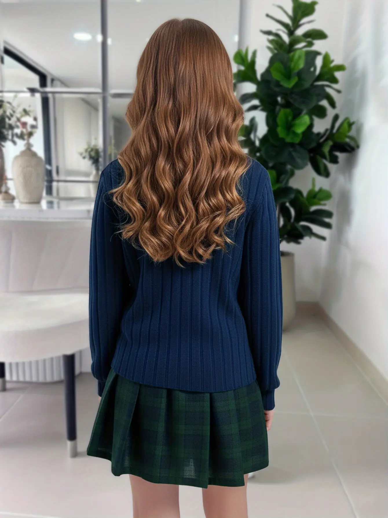 Detail 1 of Girls Varsity Print Top and Pleated Skirt Set by LUNORIANA