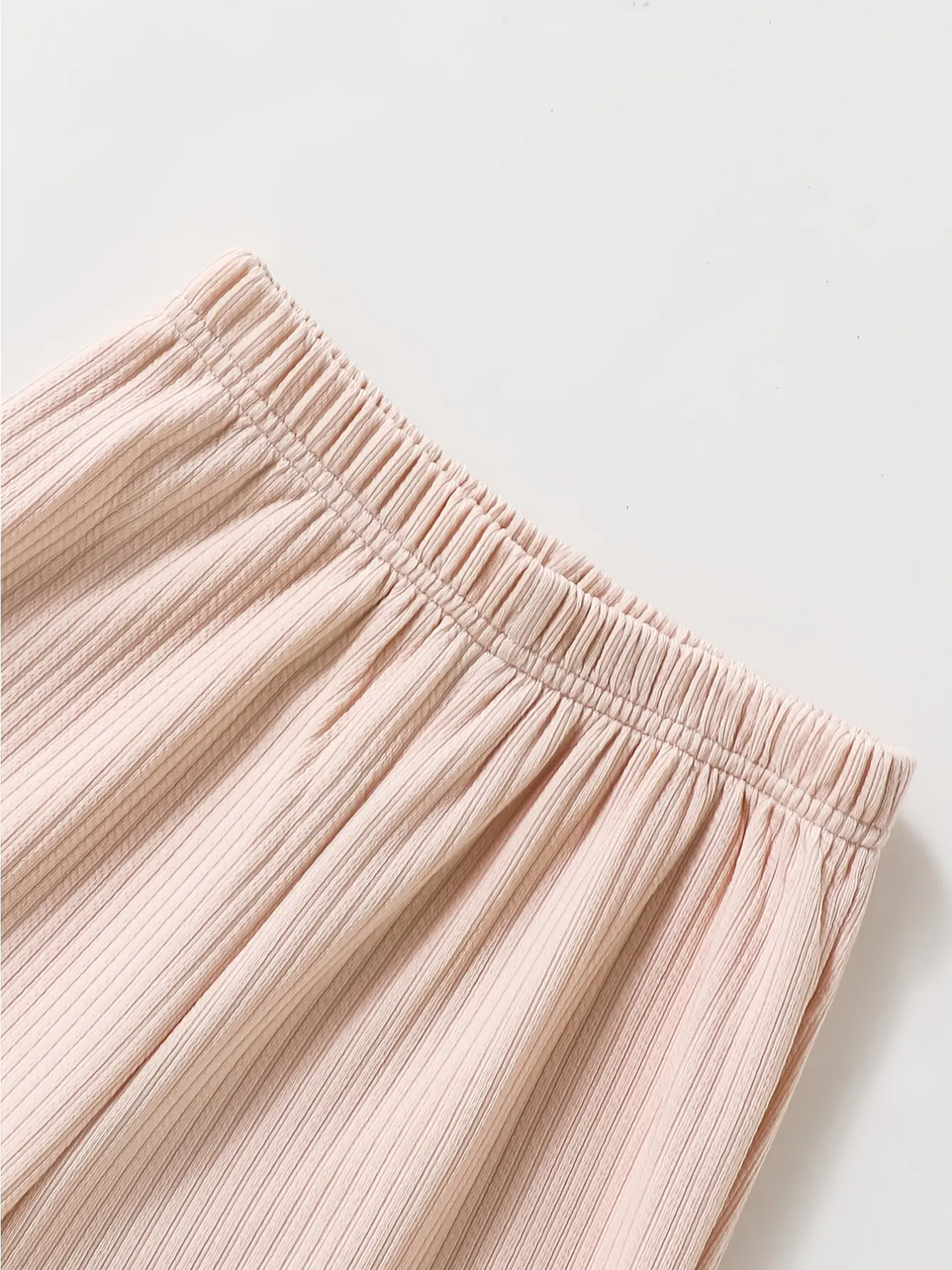 Detail 7 of Girls Black Knit Tank and Khaki Wide Leg Pants Set by LUNORIANA