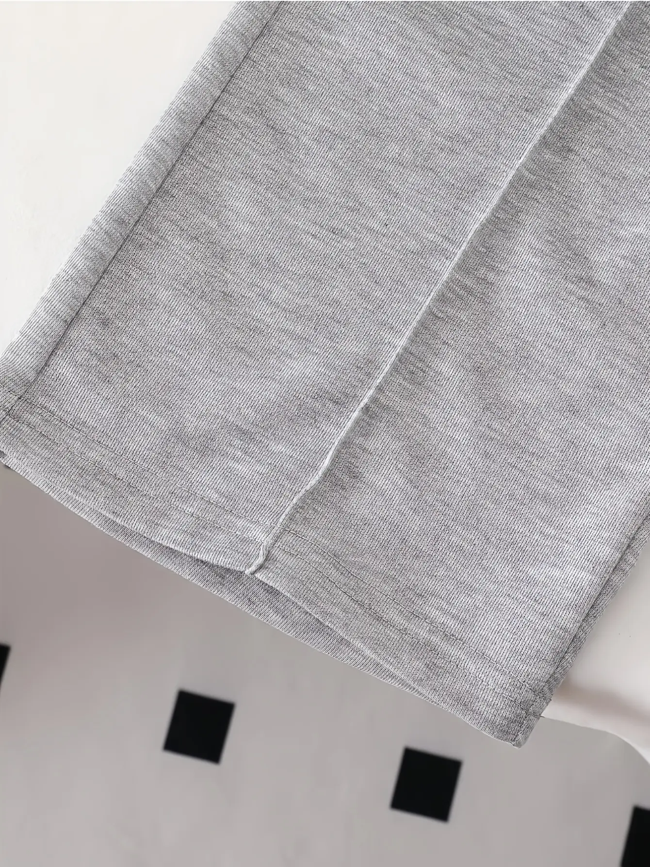Girls Gray Bow Sleeve Sweatshirt and Wide Leg Pants Set detail view