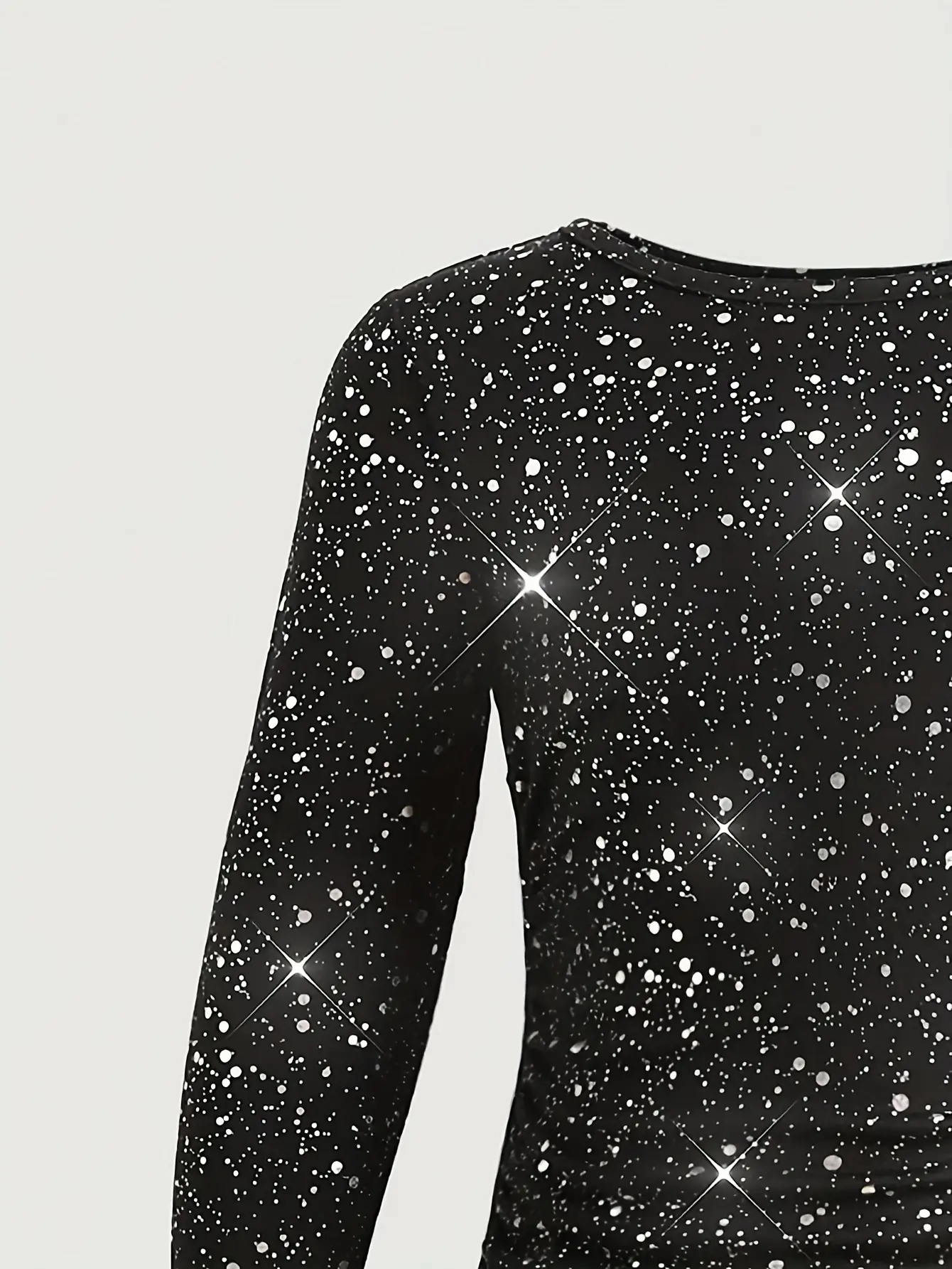 Girls Black Star Party Dress detail view