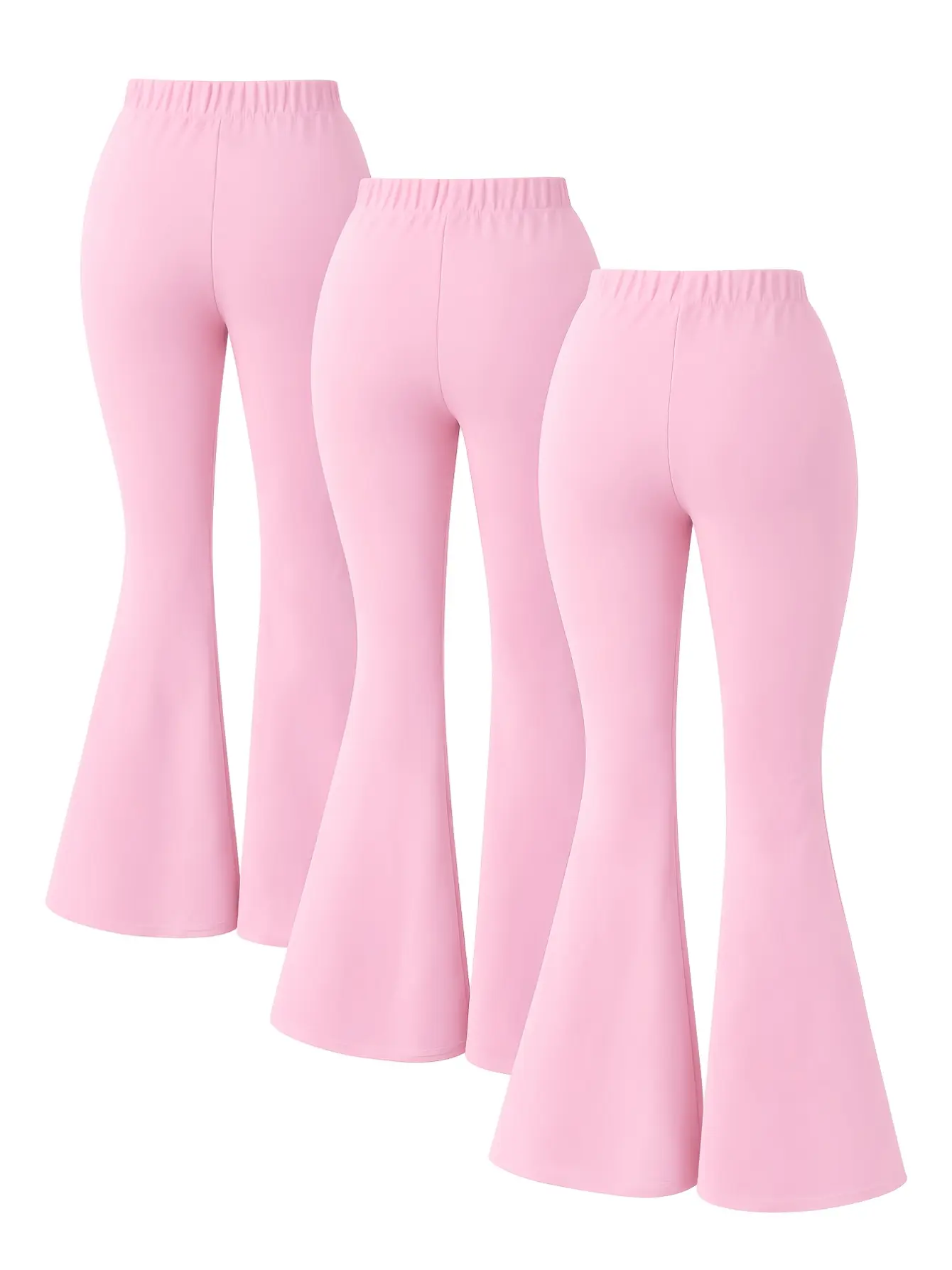Girls Black Flare Pants 3-Pack gallery view