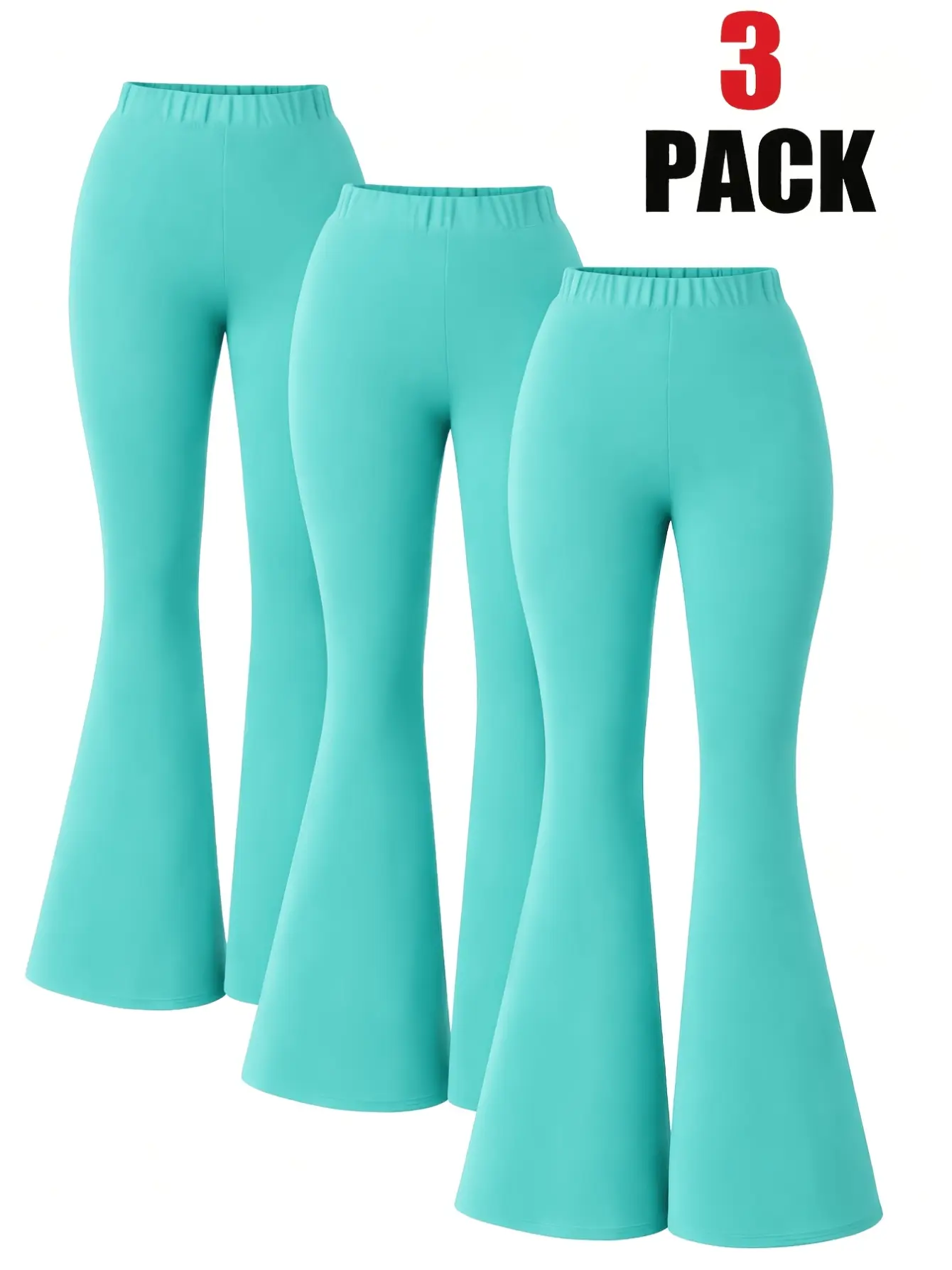Girls Black Flare Pants 3-Pack color option