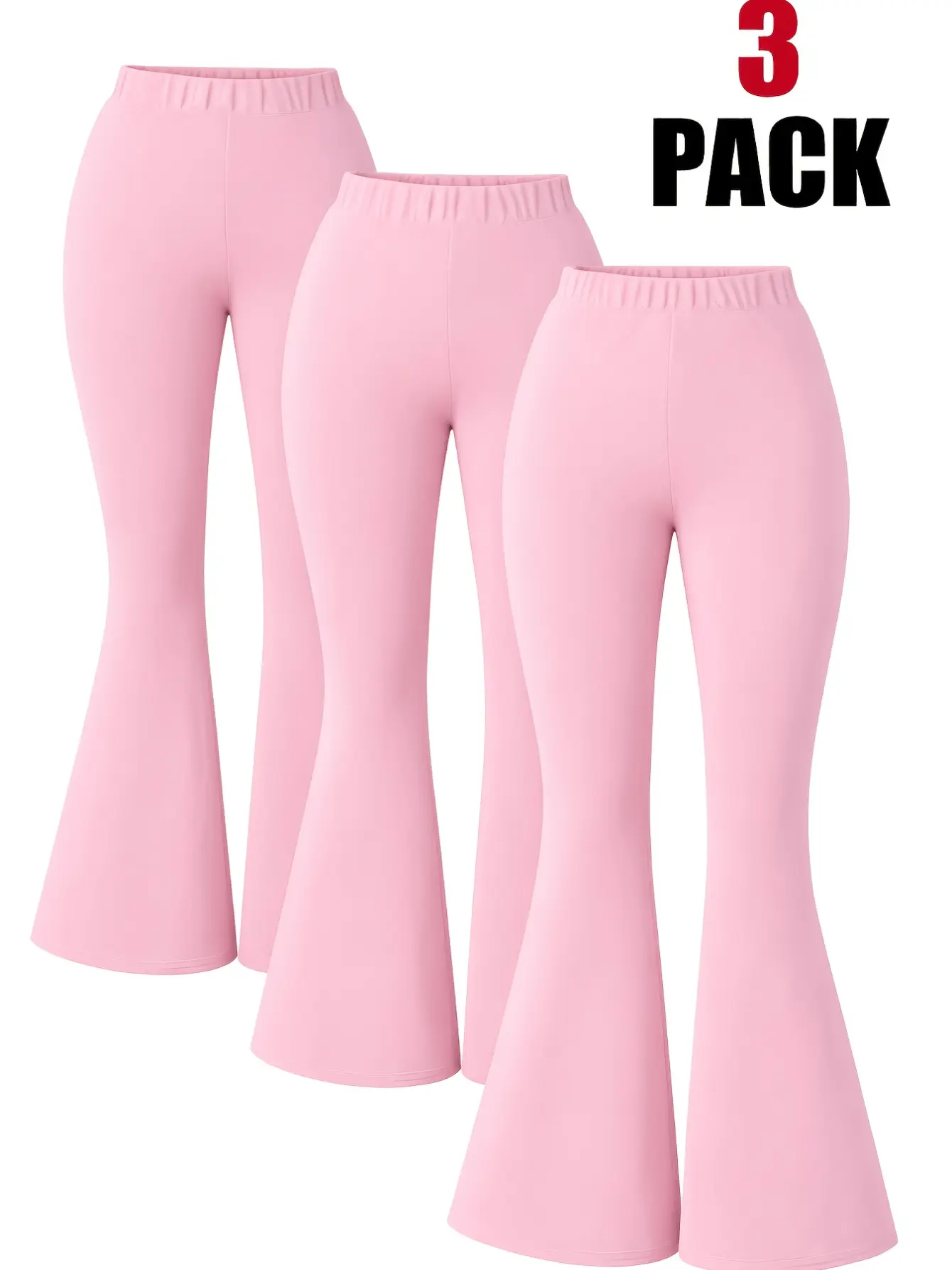 Girls Black Flare Pants 3-Pack