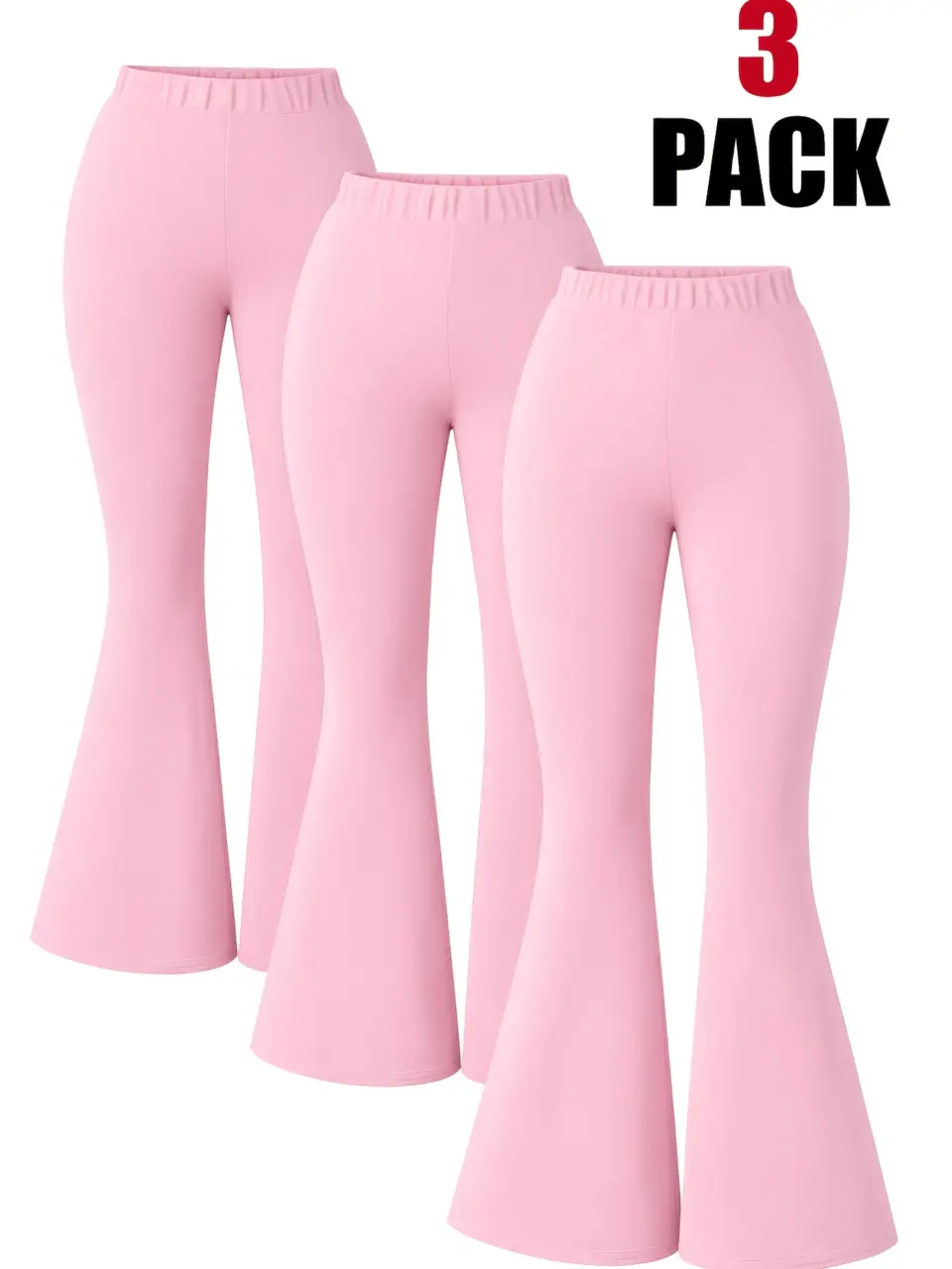 Girls Black Flare Pants 3-Pack