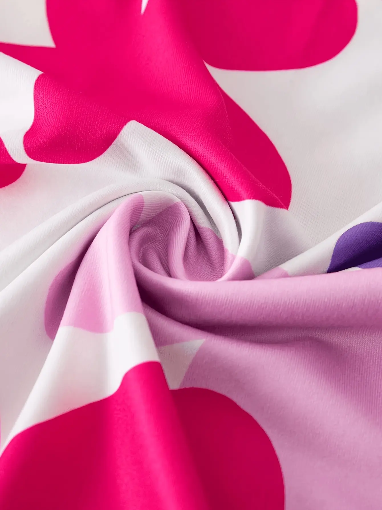 Girls Pink Purple Floral Sleeveless Dress detail view