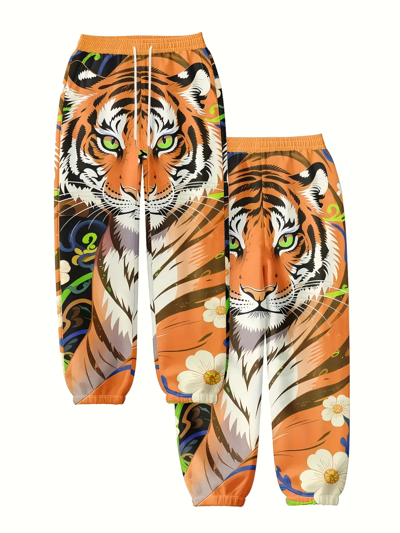 Women’s Tiger Graphic High Waist Drawstring Jogger Pants gallery view