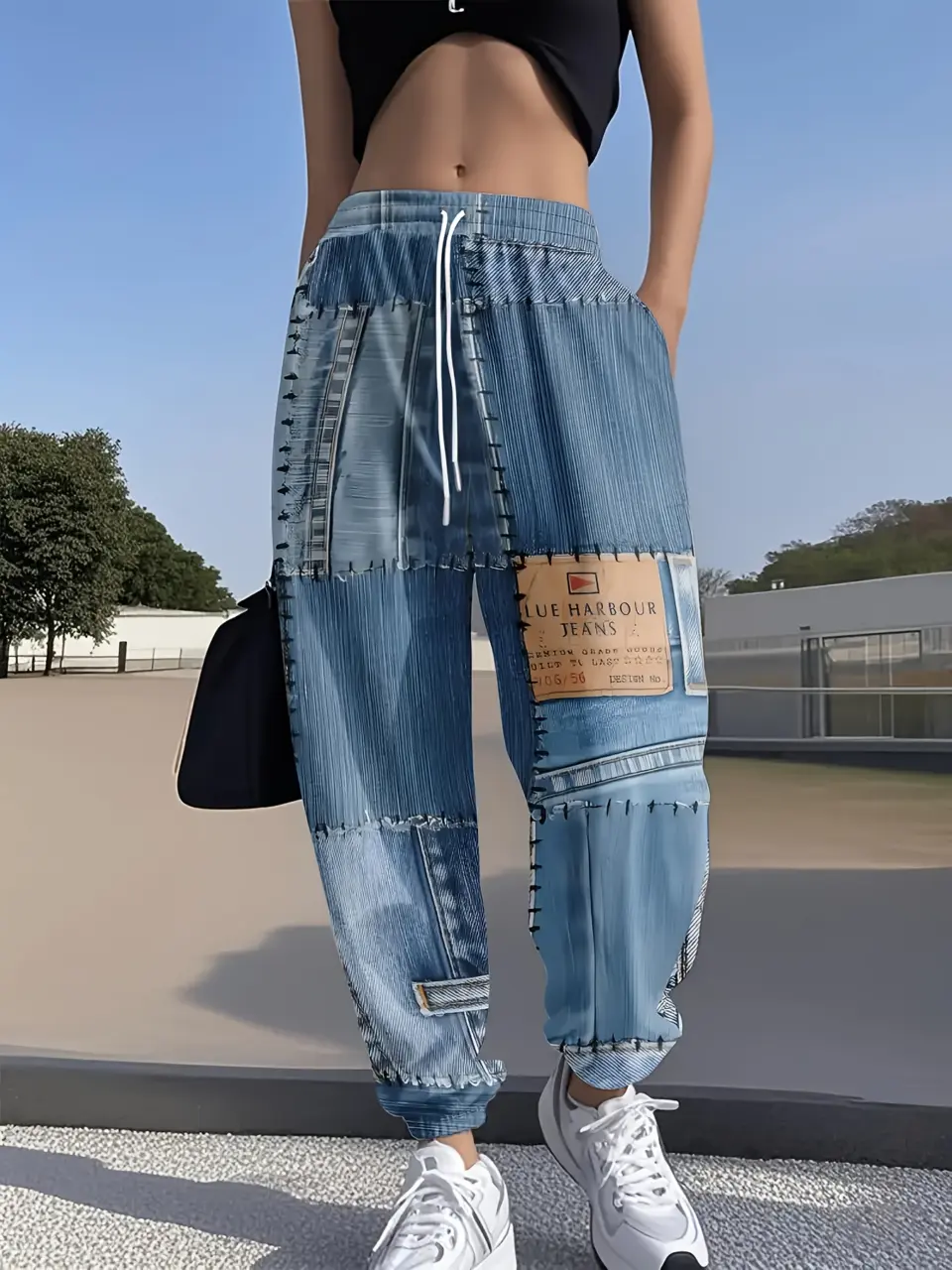 Women's Graphic Print Drawstring Casual Jogger Pants