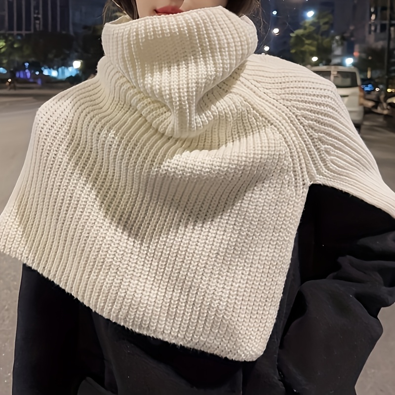 Women's Elegant Split Turtleneck Knit Shoulder Wrap