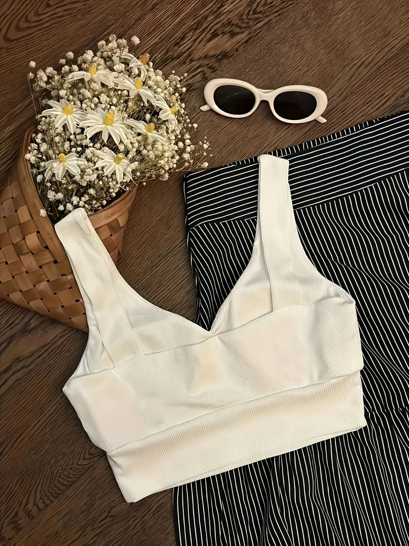Women’s Lace Tank and Striped Maxi Skirt Set gallery view