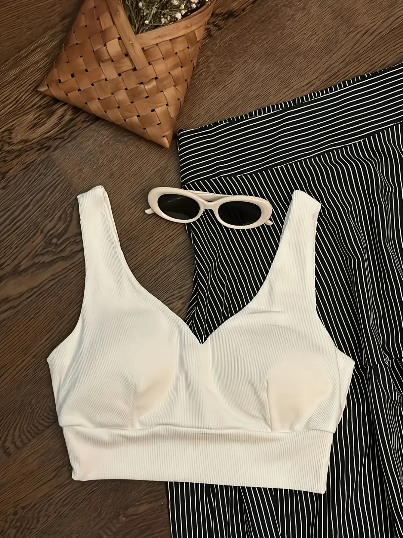 Women’s Lace Tank and Striped Maxi Skirt Set gallery view