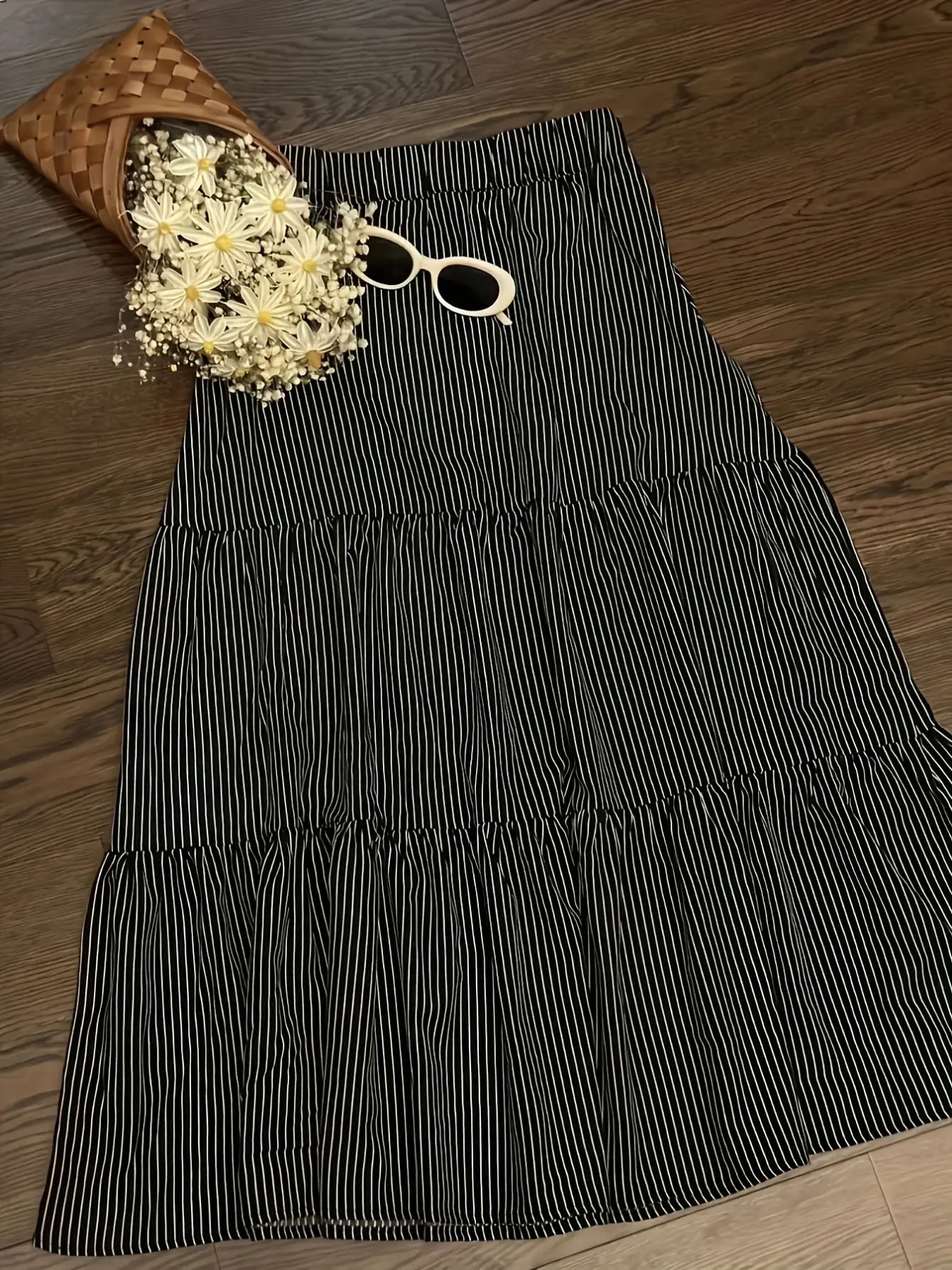 Women’s Lace Tank and Striped Maxi Skirt Set gallery view