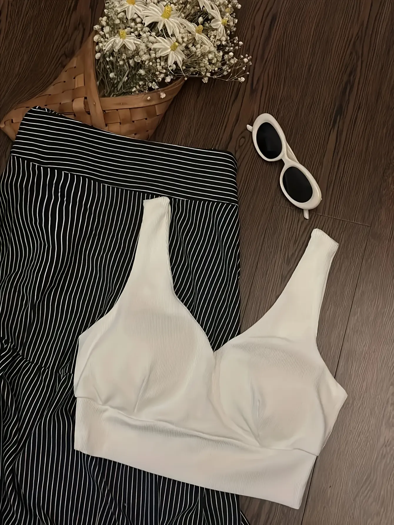 Women’s Lace Tank and Striped Maxi Skirt Set gallery view