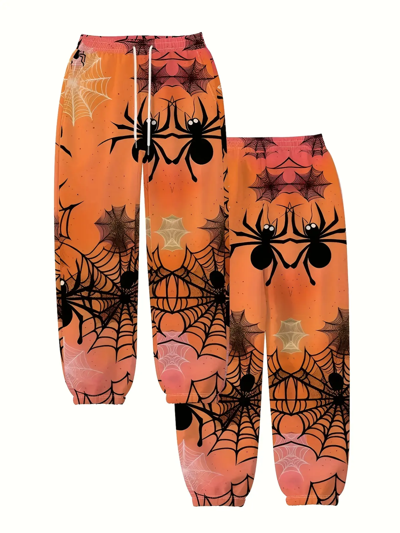Women’s Halloween Spiderweb Print Drawstring Joggers gallery view